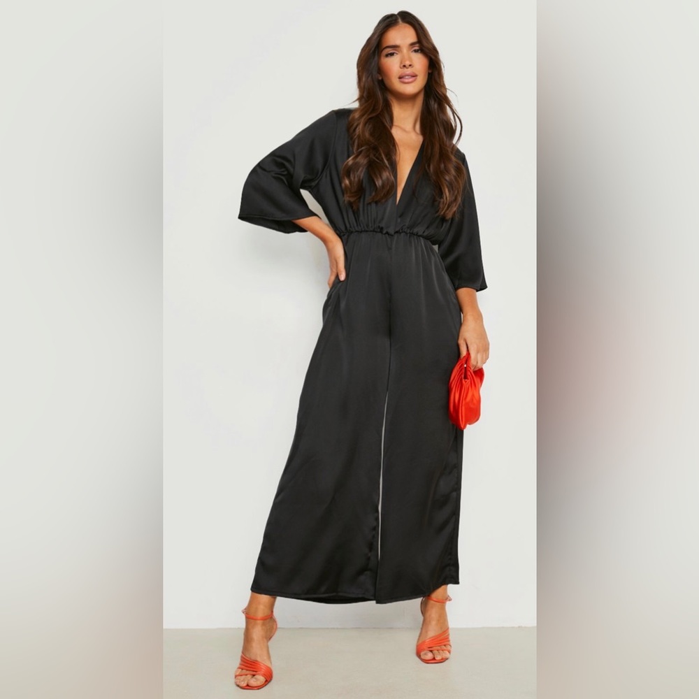 Boohoo Satin Jumpsuit